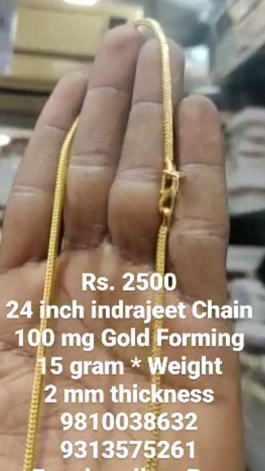 Gold Forming 100 Mg 24 Inch 2 mm 15 Gram Indrajeet Chain By Chokerset CHWA0080