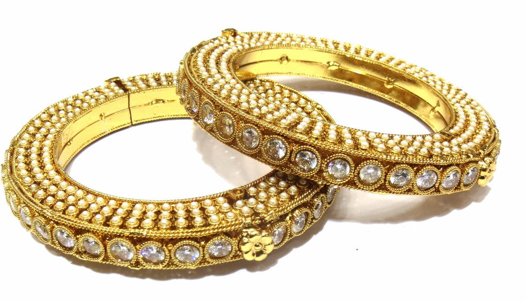 Shingar Jewelry Ksvk jewels Screw Open Gold Plated Bangles For Women Jewellery ( 10175-m-2.4 ) - JEWELSHINGAR