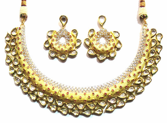 Ksvk Jewels Cubic Zirconia Gold Plated Necklace Set For Women Jewellery ( 10183-dck ) - JEWELSHINGAR
