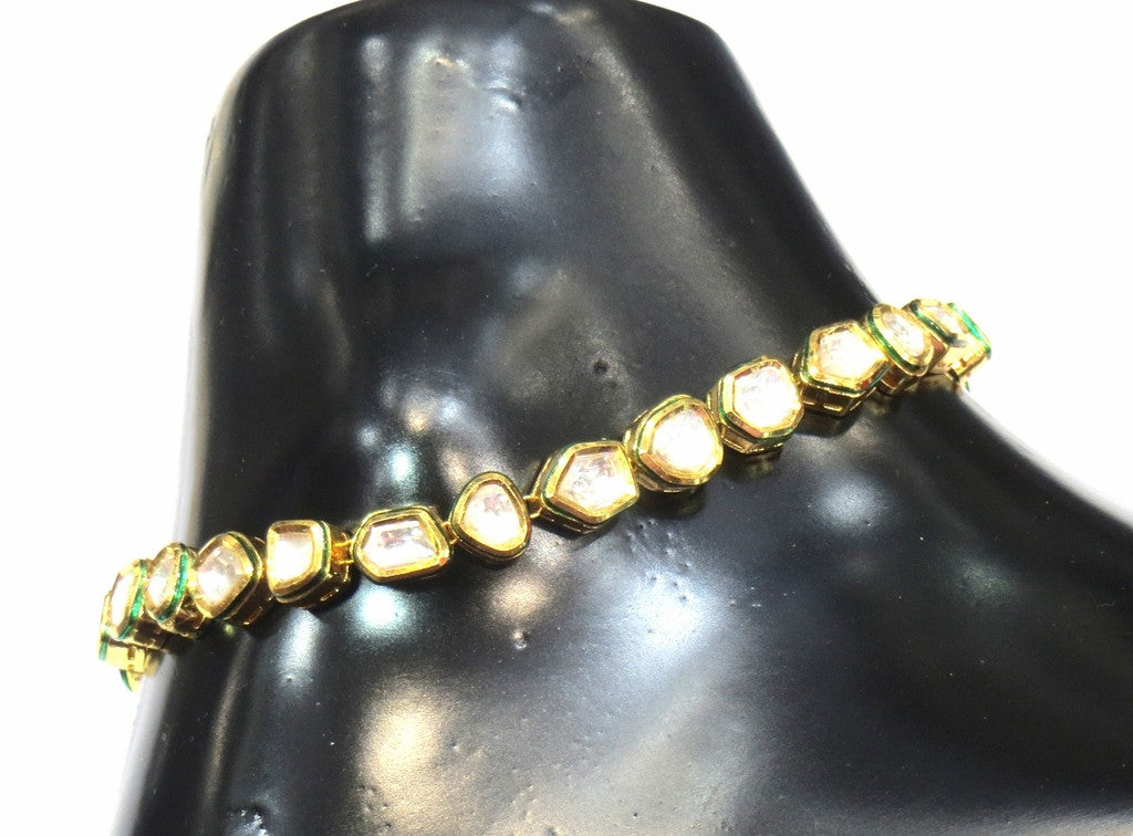 Jewelshingar Jewellery Polki Kundan Gold Plated Payal / Pajeb / Anklet For Women (10885-payal ) - JEWELSHINGAR