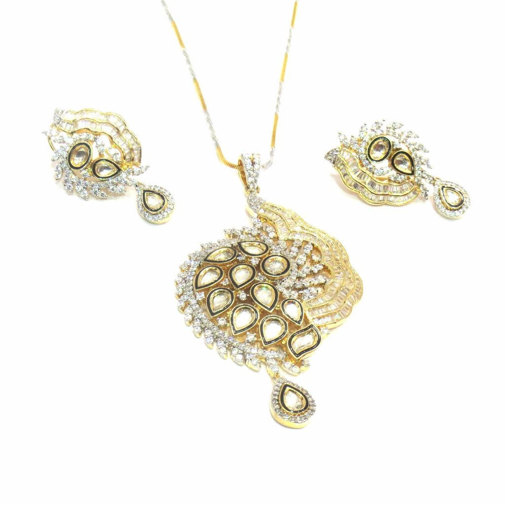 Jewelshingar American Diamond Pendant Set For Women ( 11420-psad ) - JEWELSHINGAR