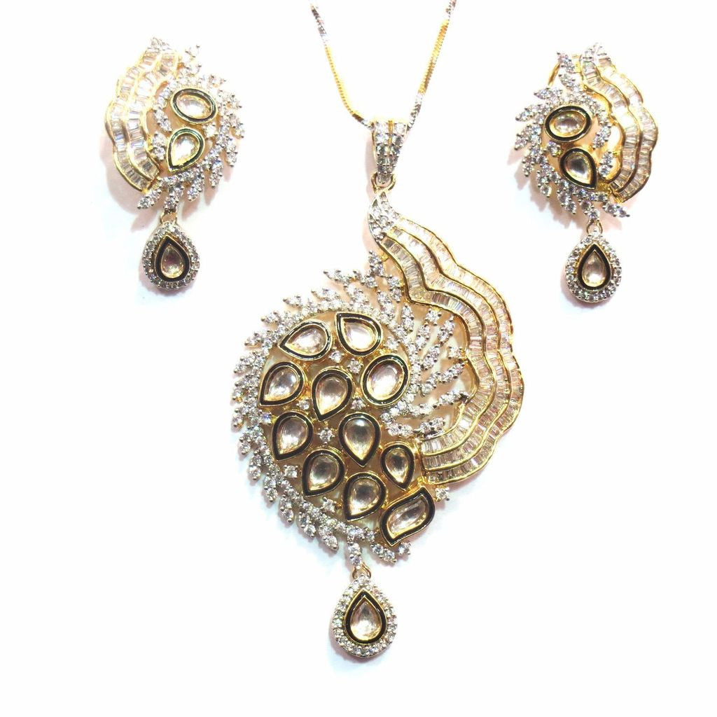 Jewelshingar American Diamond Pendant Set For Women ( 11420-psad ) - JEWELSHINGAR