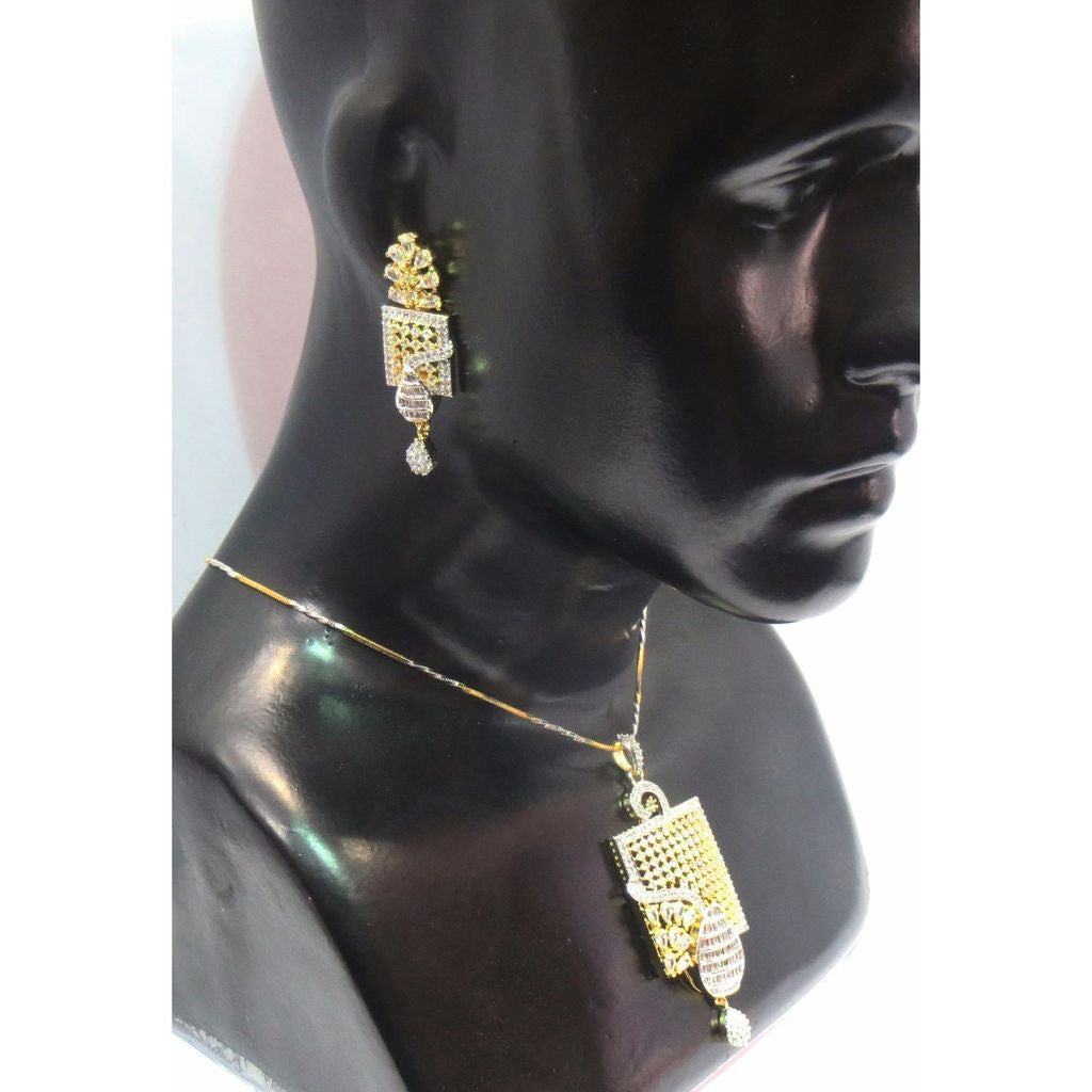 Jewelshingar American Diamond Pendant Set For Women ( 11432-psad ) - JEWELSHINGAR
