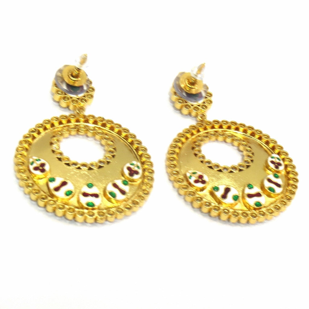 Jewelshingar Jewellery Polki Kundan Zircon Earrings For Women ( 12723-ace ) - JEWELSHINGAR