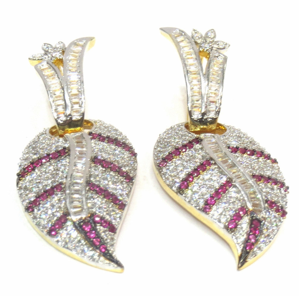 Jewelshingar Jewellery Silver / Gold Plated American Diamond Earrings Danglers For Women ( 16692-ead ) - JEWELSHINGAR