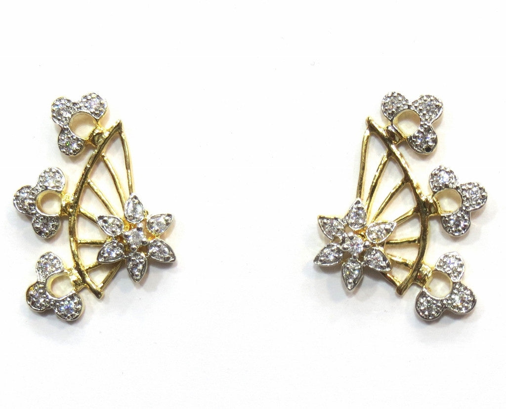 Jewelshingar Jewellery Gold Plated American Diamond Earcuffs Earrings For Women ( 17721-ec ) - JEWELSHINGAR