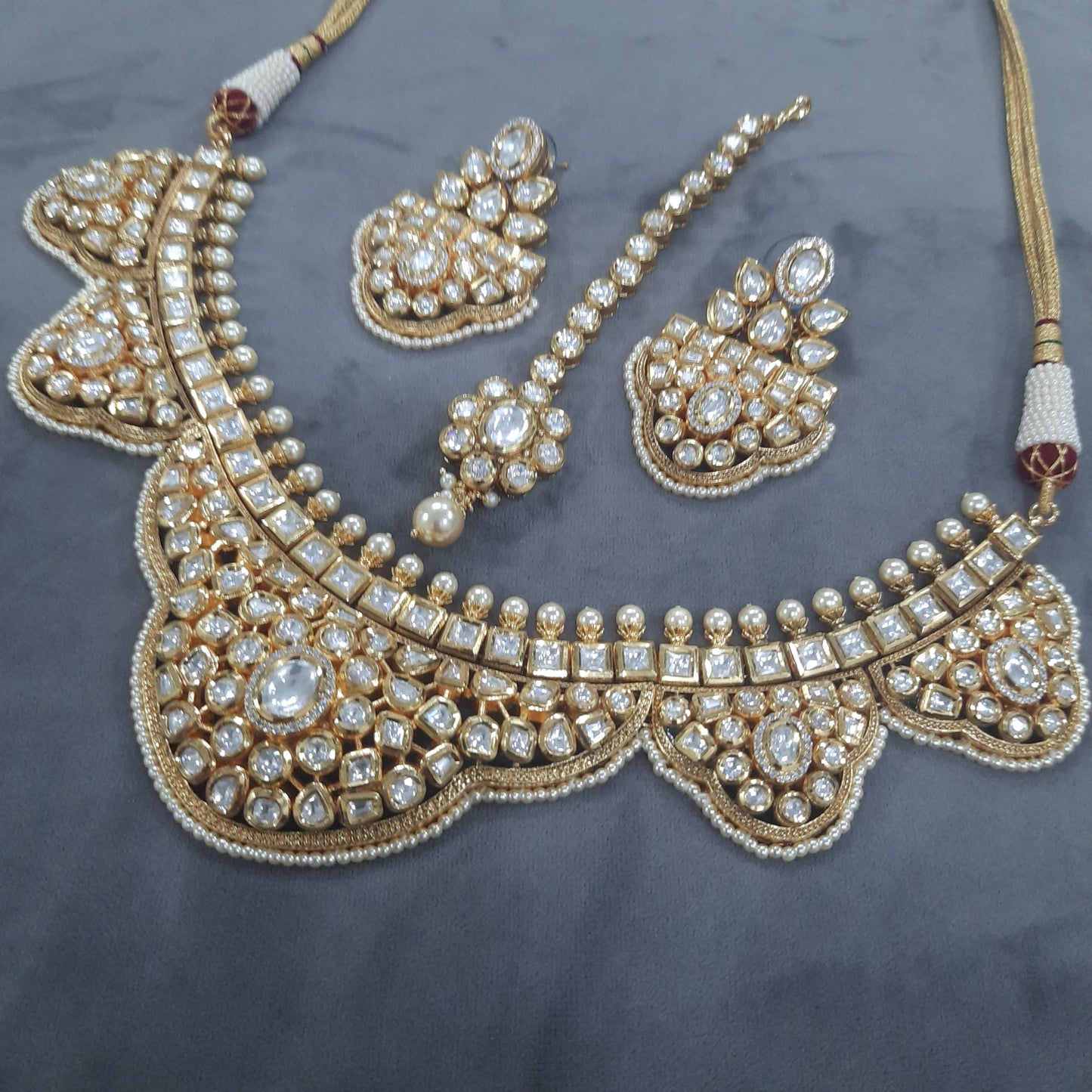 JEWELSHINGAR  kundan Necklace with earrings(201550ACS)