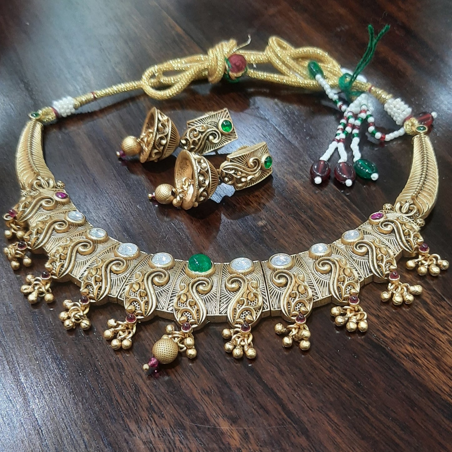 Jewelshingar Fine Antique Temple Jewellery Necklace Set for Women
