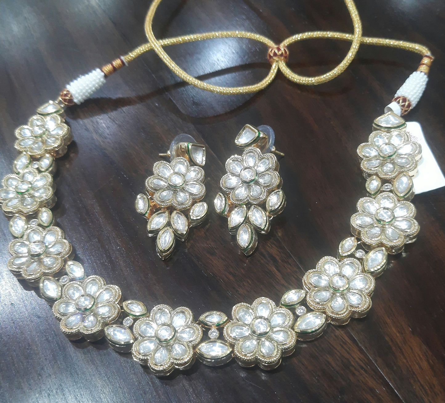 Jewelshingar Fine polki Kundan Jewellery Necklace Set for Women