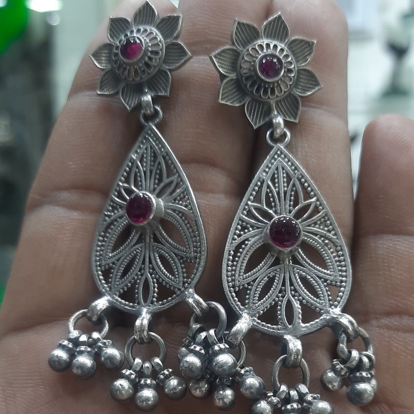 Jewelshingar Jewellery Exclusive 92.5 Sterling Silver Earrings For Girls ( 185451SSE )
