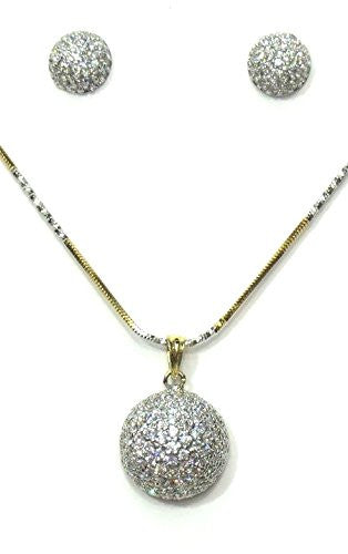 Jewelshingar Women's American Diamond Pendant Set Silver Jewellery ( 2413-psad ) - JEWELSHINGAR