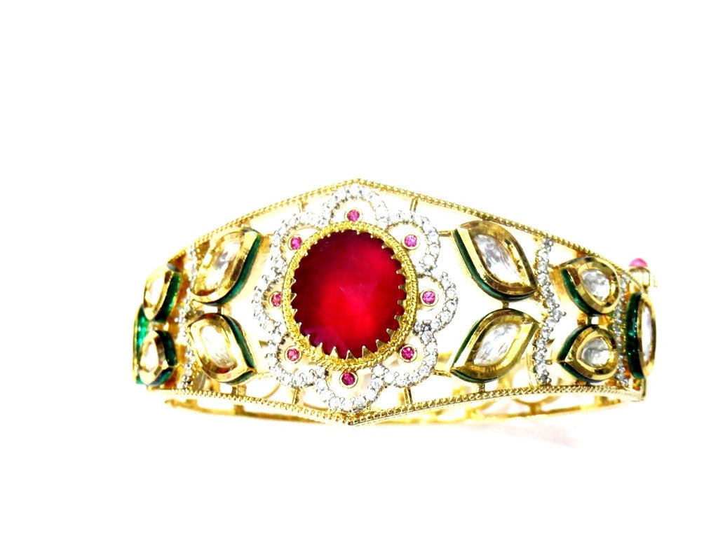 Shingar Jewelry Ksvk jewels CZ Ruby Kundan Bracelet For Women Jewellery ( 3812-bcad ) - JEWELSHINGAR