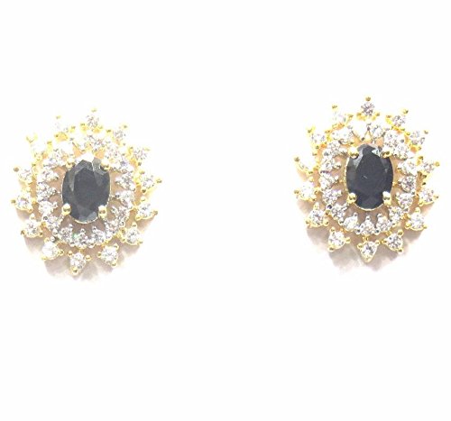 Jewelshingar Jewellery Diamond Looking Stud Earrings For Women ( 39336-ead-studds-black )