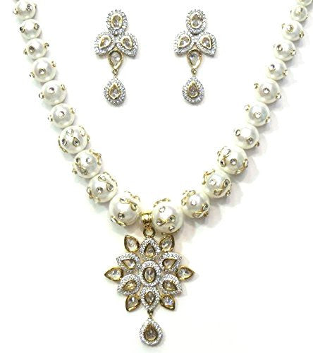 Jewelshingar Women's American Diamond Pendant Set Silver Jewellery ( 2364-psad ) - JEWELSHINGAR