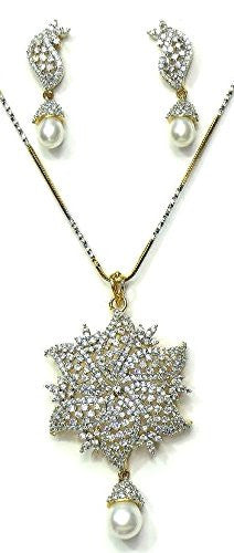 Jewelshingar Women's American Diamond Pendant Set Silver Jewellery ( 2308-psad ) - JEWELSHINGAR