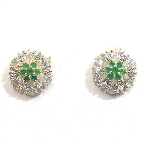 Jewelshingar Jewellery Fine Gold Plated Stud Earrings For Women ( 32888-gjt-green )