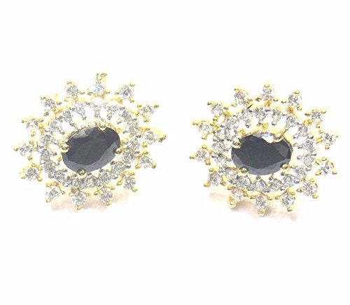 Jewelshingar Jewellery Diamond Looking Stud Earrings For Women ( 39336-ead-studds-black )