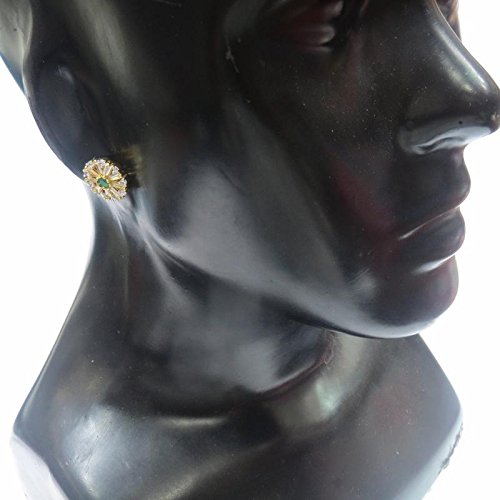 Jewelshingar Jewellery Diamond Looking Stud Earrings For Women ( 39428-ead-studds-green )