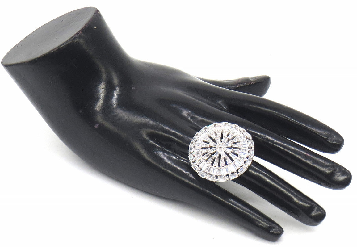 Jewelshingar Jewellery Fine American Diamond Silver Ring ( 45714-ring )