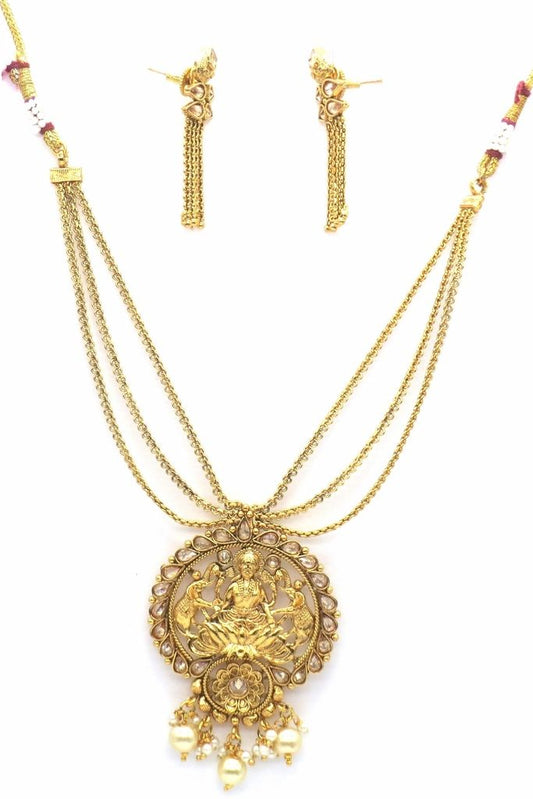 Jewelshingar Jewellery Antique Antique Plated Colour Gold Pendant Set For Women ( 46308-ps )