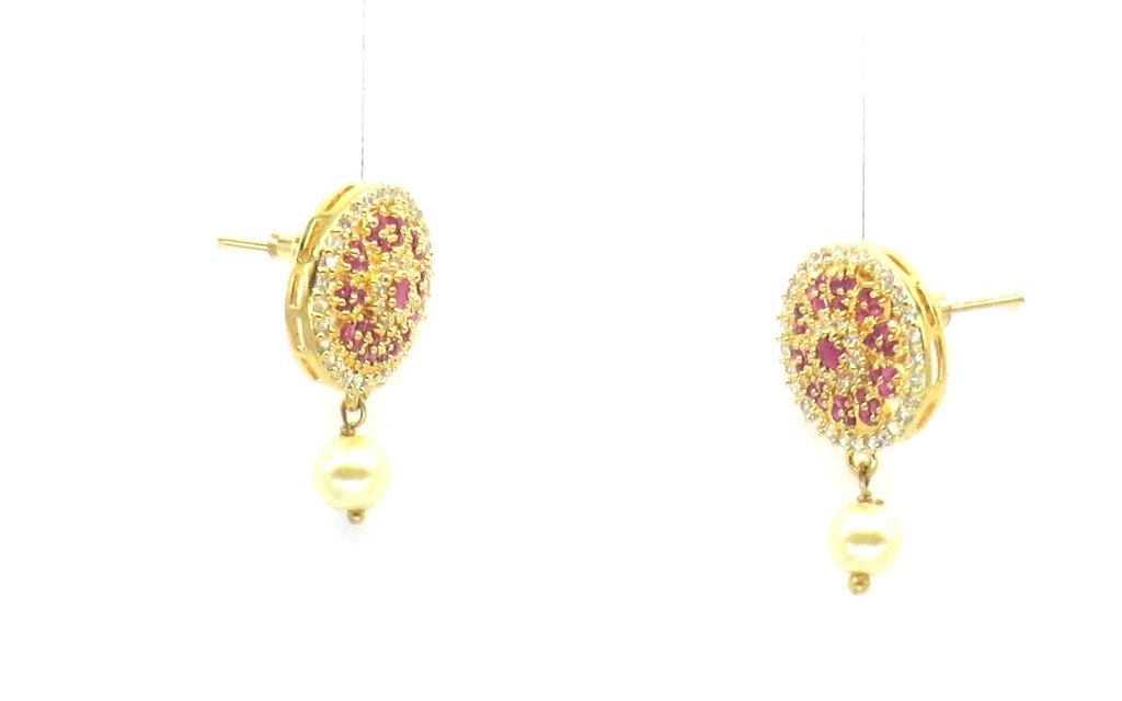 Jewelshingar Jewellery Gold Plated Colour Ruby Pendant Set For Women ( 47004-psad )