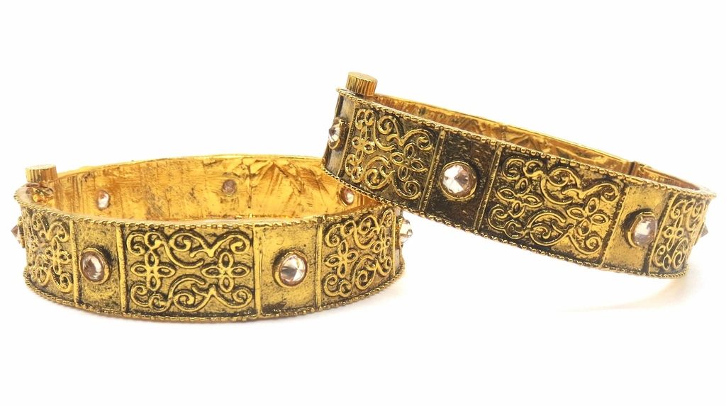 Jewelshingar Jewellery Shingar Jewellery Antique Plated Bangle Set For Women ( 47536-m-2.8 )