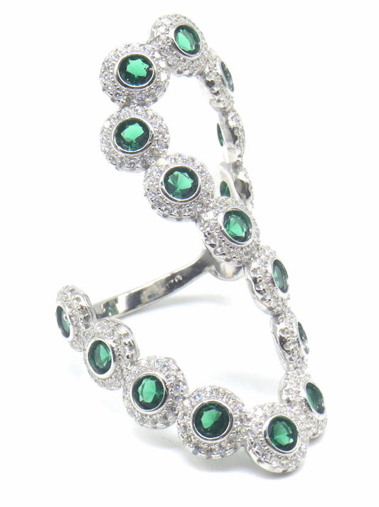 Jewelshingar Jewellery Fine 925 Silver Green Ring ( 47625-ssr )