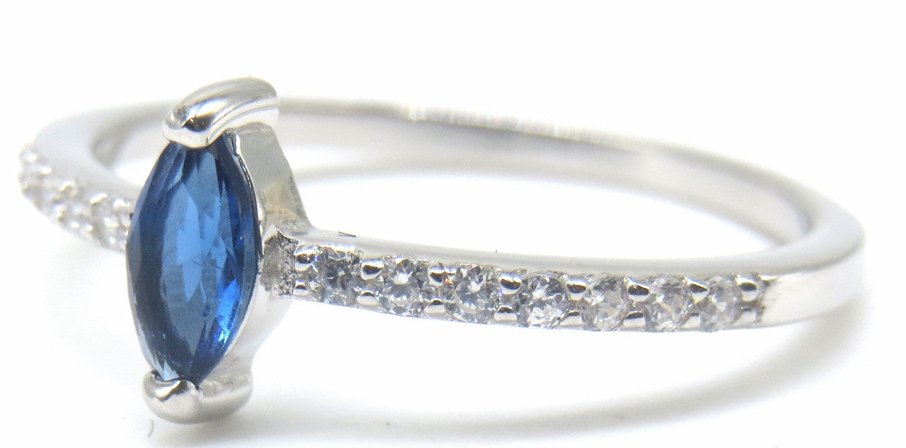 Jewelshingar Jewellery Fine 925 Silver Blue Ring ( 47662-ssr )