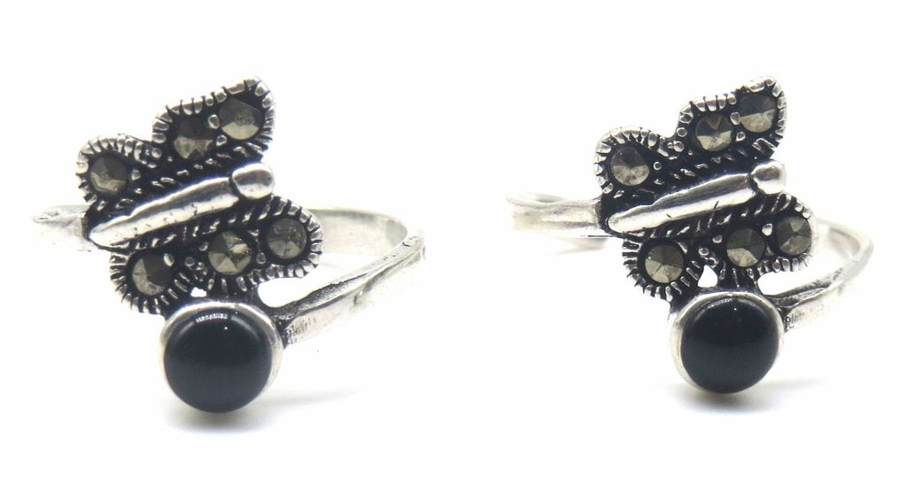 Jewelshingar Jewellery 925 Sterling Silver Black Colour Toerings For Women ( 47792-tr )