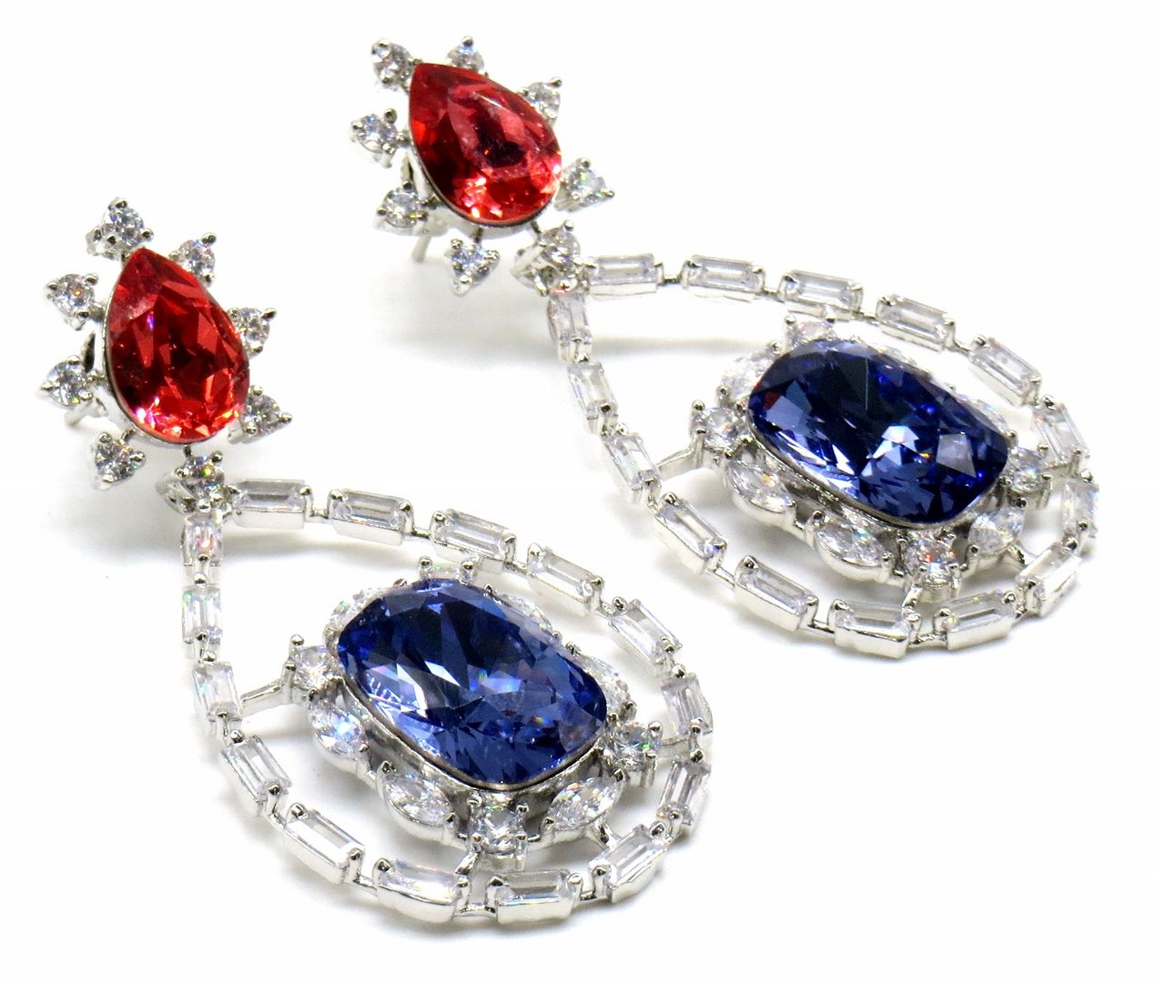 Jewelshingar Jewellery Silver Plating Multi Colour Dangle & Drop Earrings For Women ( 47834-ead )