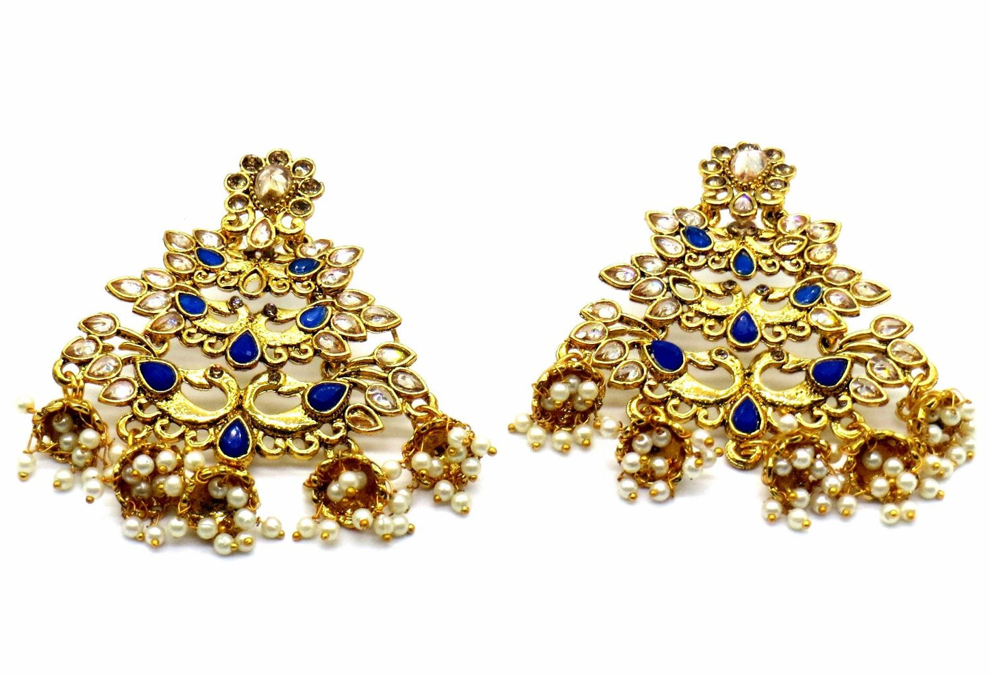 Jewelshingar Jewellery Gold Plating Blue Colour Jhumki Earrings For Women ( 47977-pj )