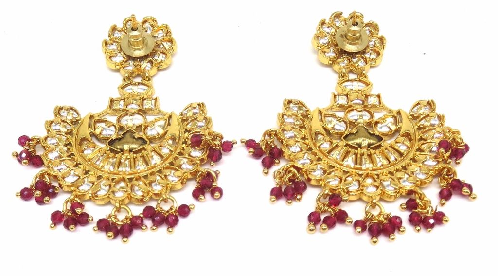 Jewelshingar Jewellery Gold Plating Ruby Colour Earrings For Women ( 48341-ace )