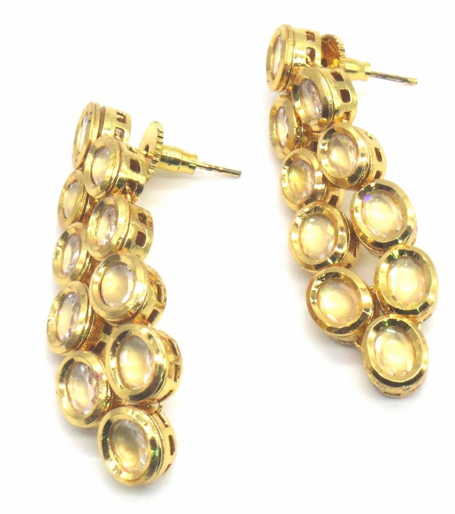 Jewelshingar Jewellery Gold Plating Gold Colour Earrings For Women ( 48583-ace )