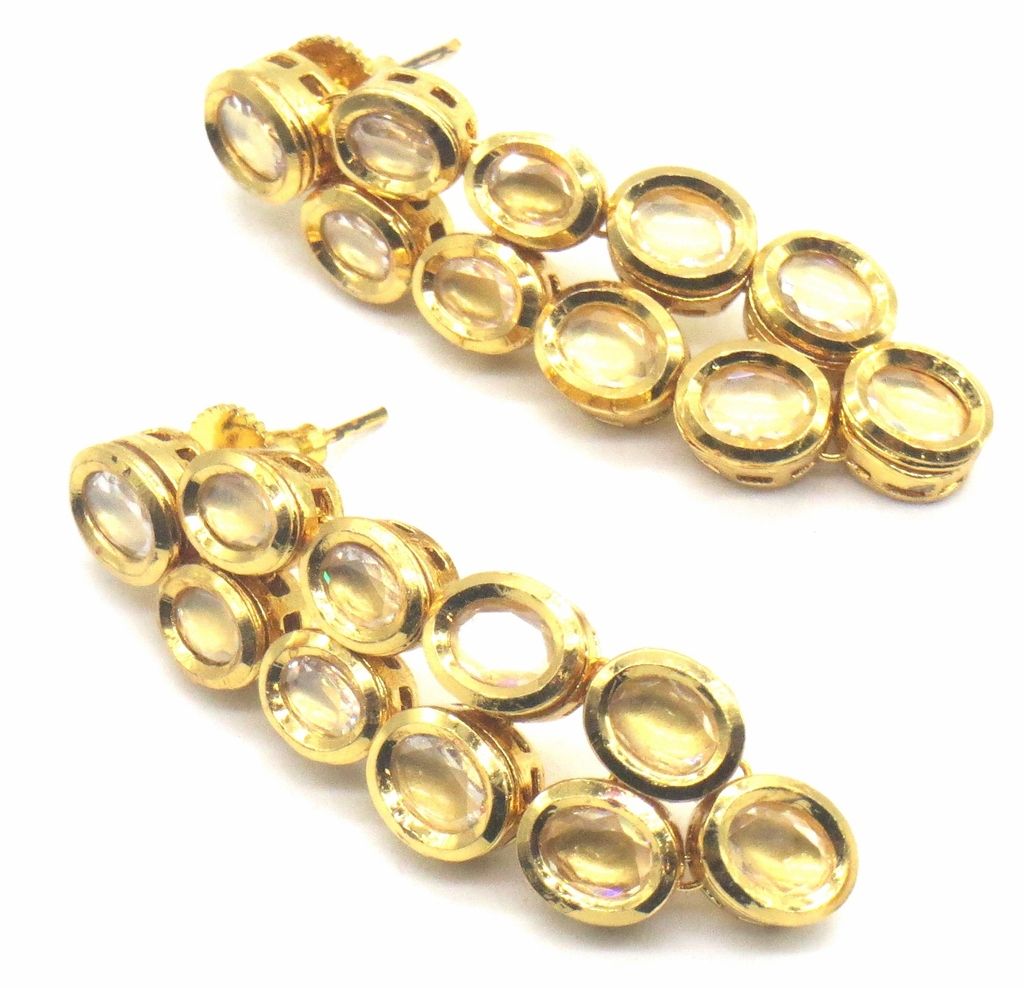 Jewelshingar Jewellery Gold Plating Gold Colour Earrings For Women ( 48583-ace )