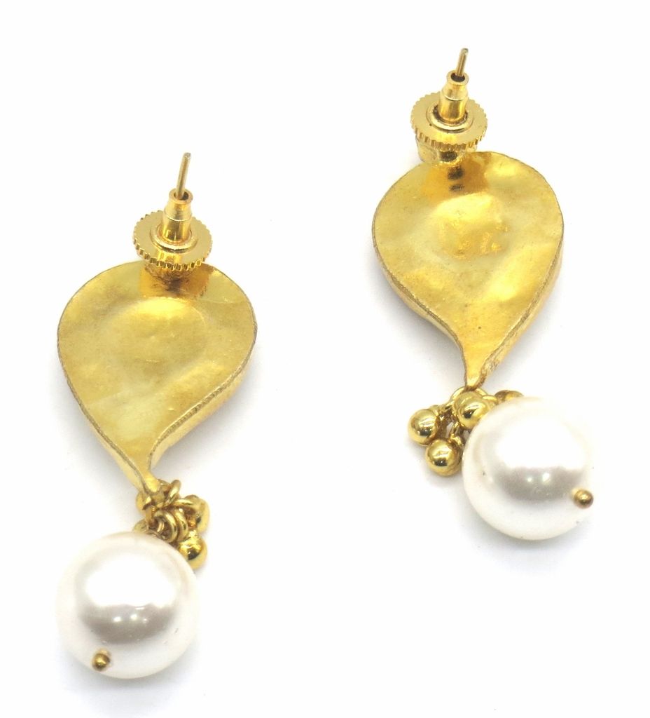 Jewelshingar Jewellery Gold Plating Moti Colour Earrings For Women ( 48636-ace )