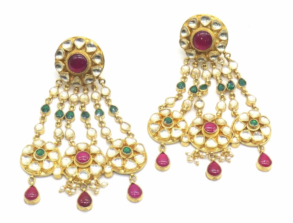 Jewelshingar Jewellery Gold Plating Multi Colour Earrings For Women ( 48679-dce )