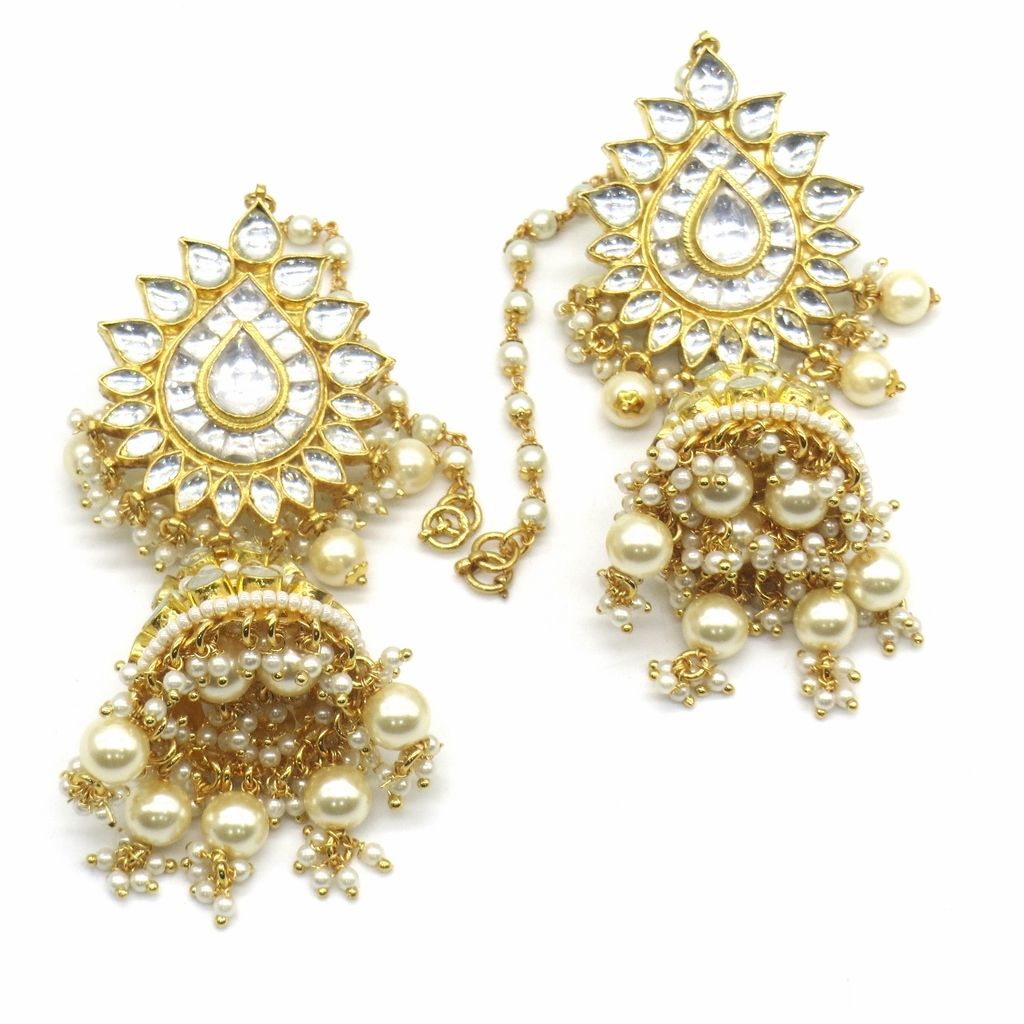 Jewelshingar Jewellery Gold Plating clear Colour Earrings For Women ( 48780-acj )
