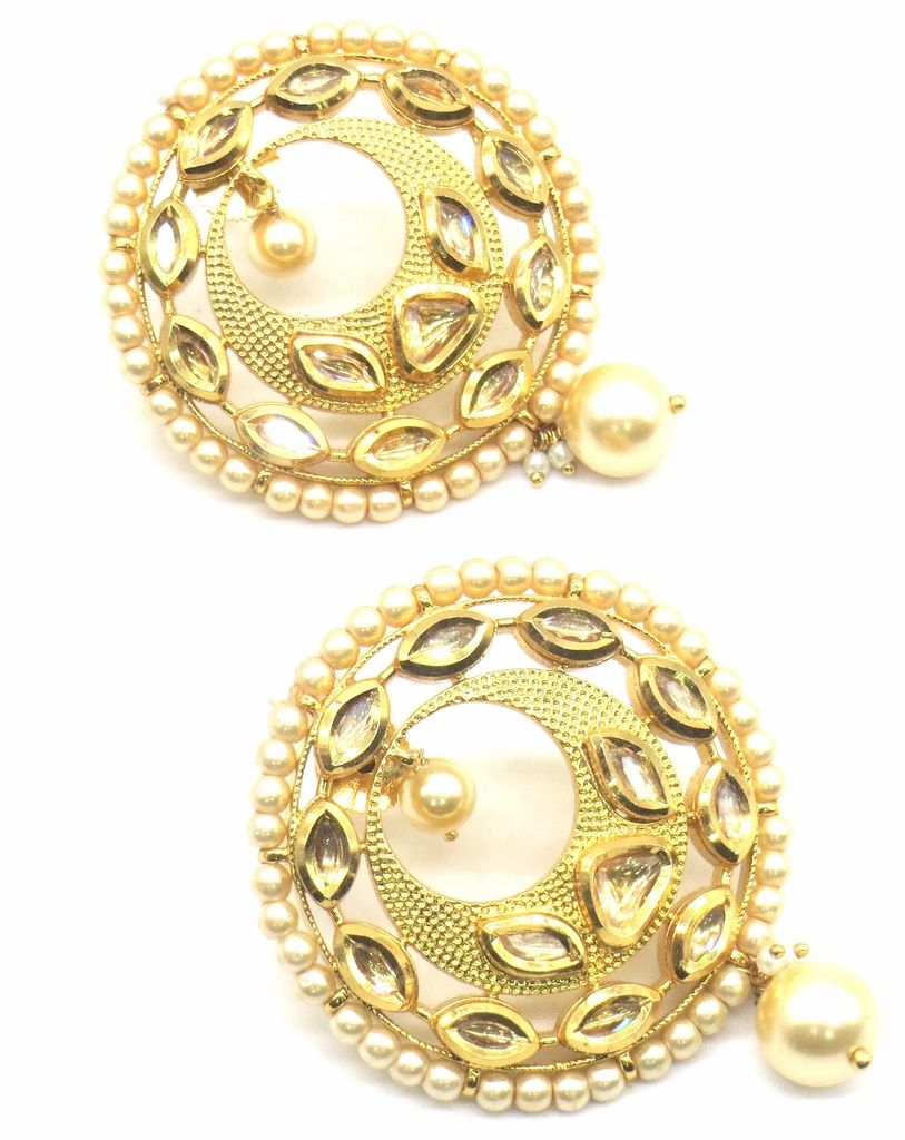 Jewelshingar Jewellery Gold Plating Gold Colour Earrings For Women ( 48802-ace )