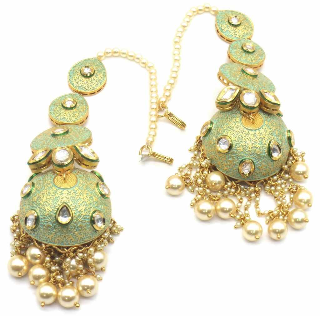 Jewelshingar Jewellery Gold Plating Pista Colour Earrings For Women ( 48895-acj )