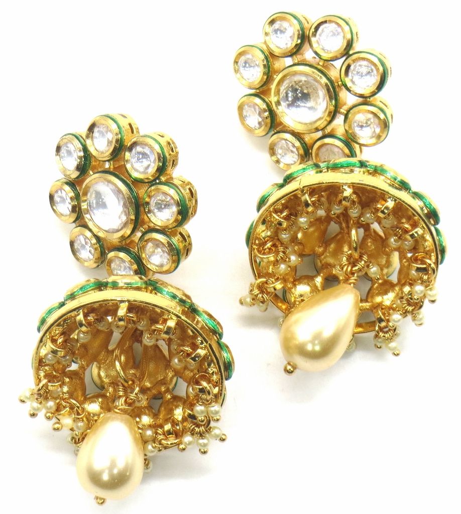 Jewelshingar Jewellery Gold Plating Clear Colour Earrings For Women ( 48908-acj )