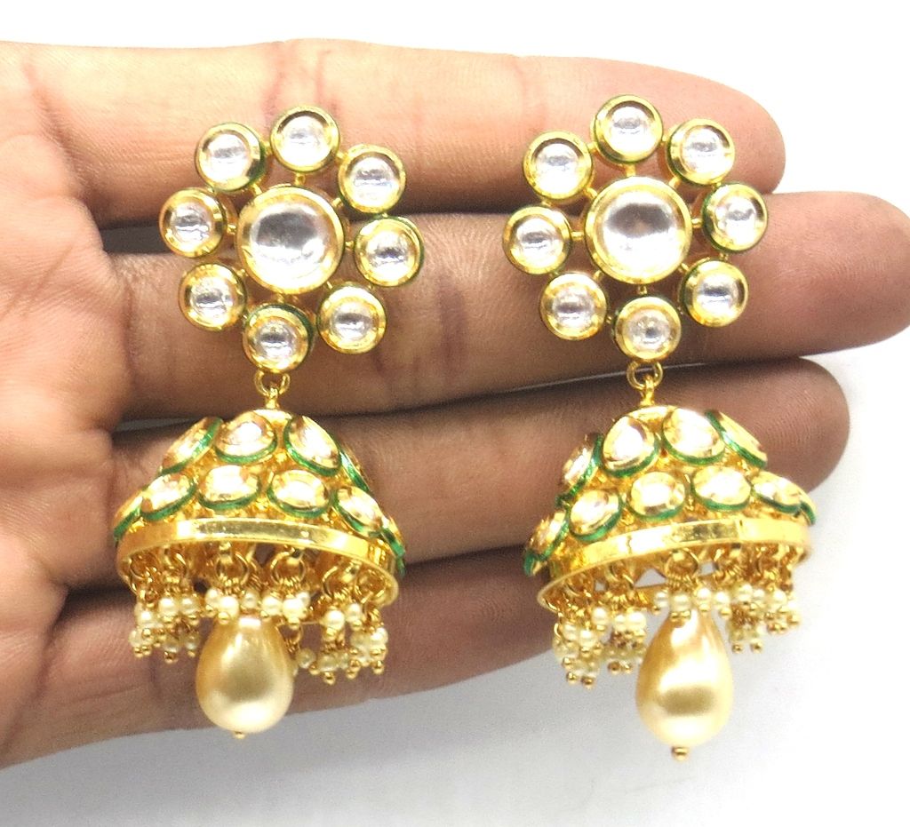 Jewelshingar Jewellery Gold Plating Clear Colour Earrings For Women ( 48908-acj )