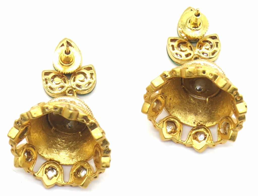 Jewelshingar Jewellery Gold Plating White Colour Earrings For Women ( 48921-acj )