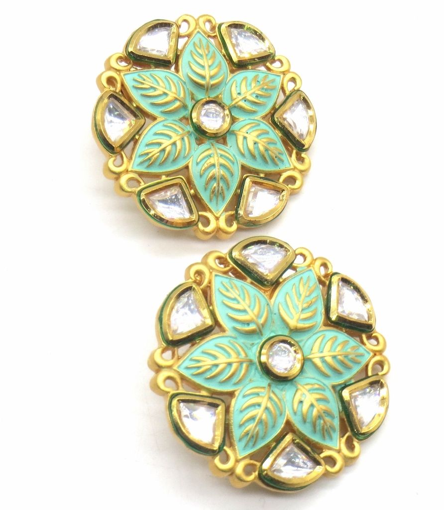 Jewelshingar Jewellery Gold Plating Pista Colour Earrings For Women ( 48944-dce )