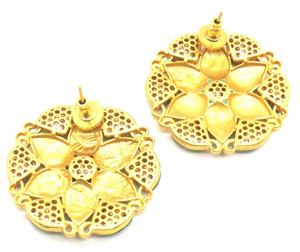 Jewelshingar Jewellery Gold Plating Pista Colour Earrings For Women ( 48944-dce )
