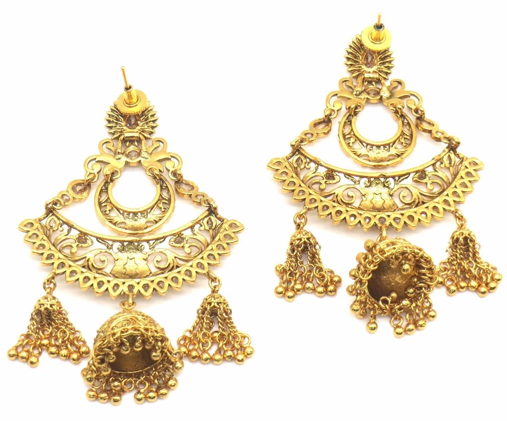 Jewelshingar Jewellery Gold Plating Gold Colour Earrings For Women ( 48949-pj )