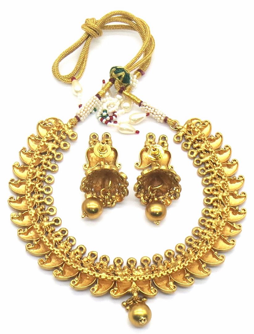 Jewelshingar Jewellery Antique Plated Colour Antique Necklace Set For Women ( 48961-as )