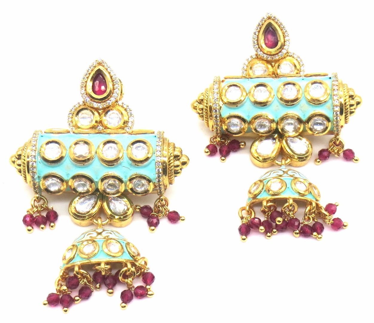 Jewelshingar Jewellery Gold Plating Multi Colour Jhumki Earrings For Women ( 49092-acej )