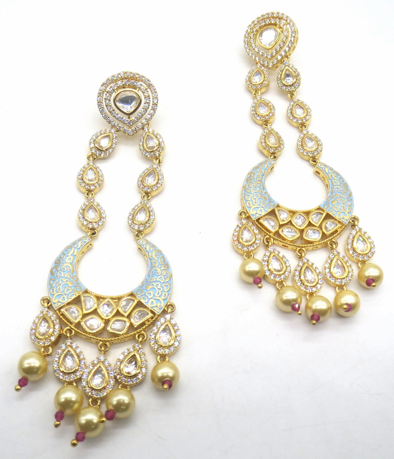 Jewelshingar Jewellery Antique Plating Firozi Colour Dangle & Drop Earrings For Women ( 49191-dce )