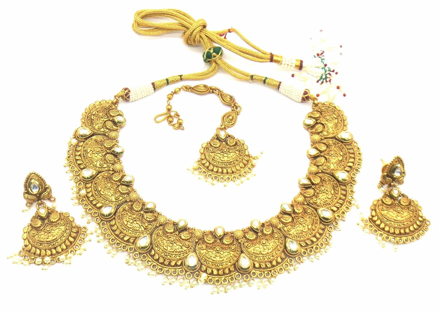 Jewelshingar Jewellery Antique Plated Colour Antique Necklace Set For Women ( 49261-as )