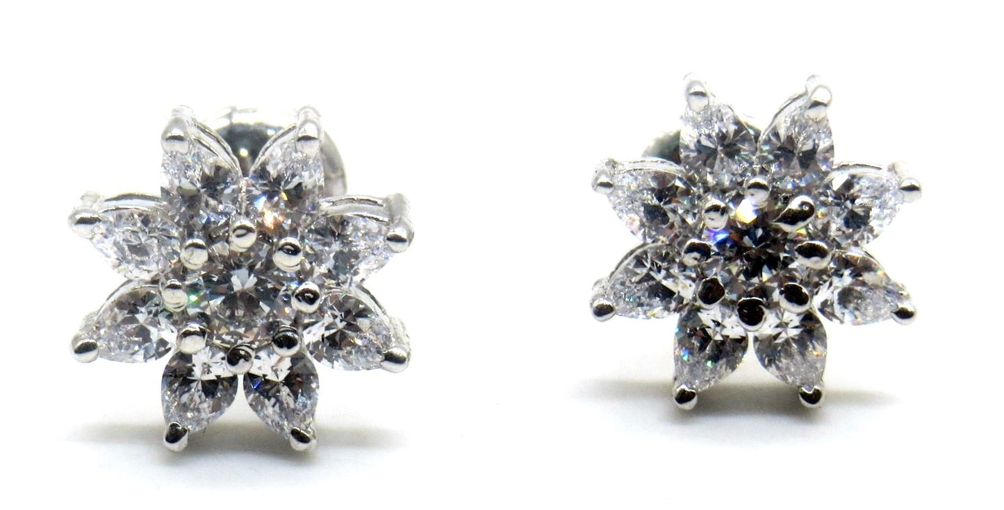 Jewelshingar Jewellery Silver 925 Plating Clear Colour Dangle & Drop Earrings For Women ( 49709-sses )